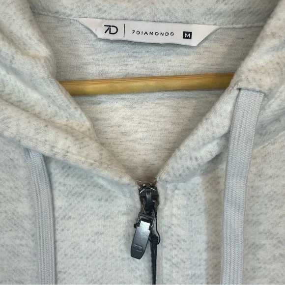 7 Diamonds Light Gray Zip-Up Hoodie